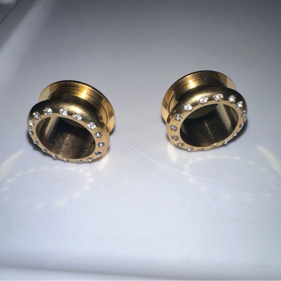 New 14 mm Ear Plugs piercings Earrings lobes never worn - Picture 4 of 6